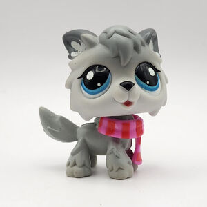 WOLF #G7 #240 - Authentic Littlest Pet Shop - Hasbro LPS Plus Scarf
